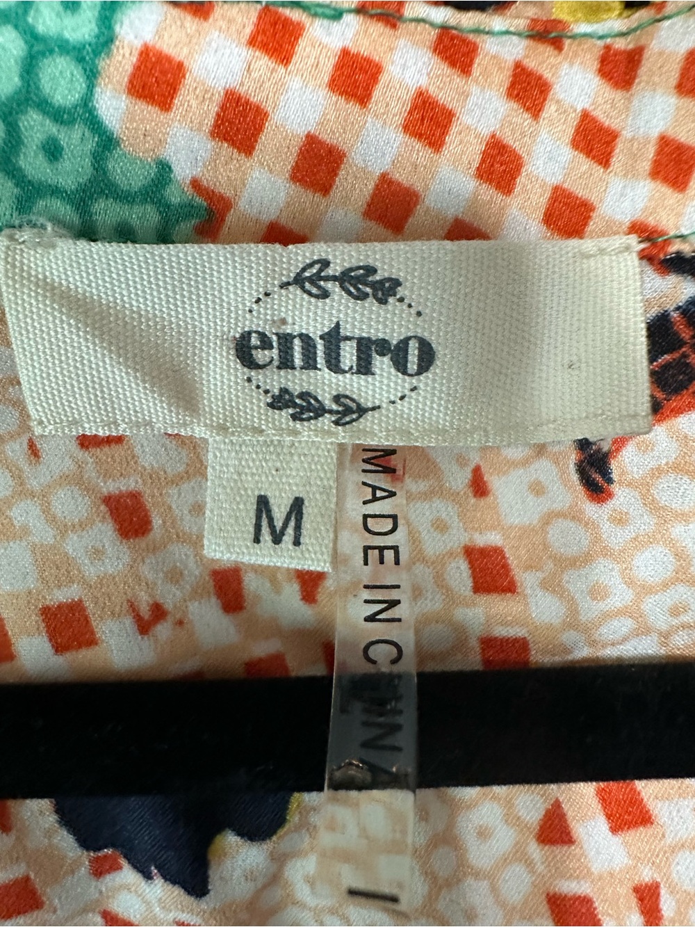 entro Multicolor Floral Patchwork V-Neck Ruffle Sleeve Top - Picture 3 of 9